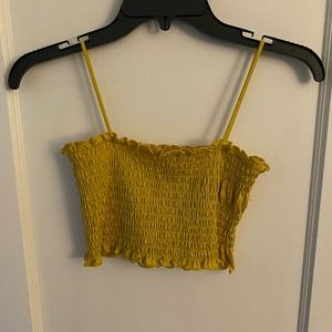 Forever 21- Yellow ruffled crop top
